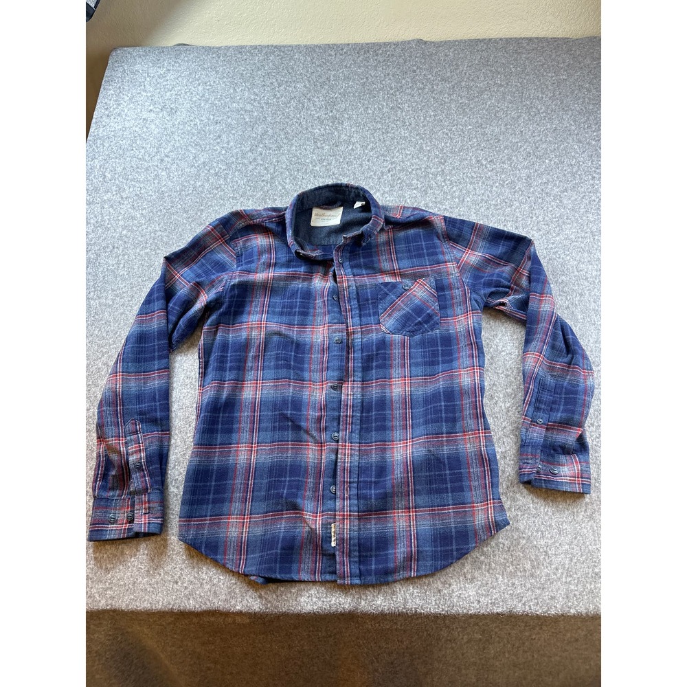 Mens WEATHERPROOF Blue Long Sleeve Plaid Button Up Shirt MEDIUM